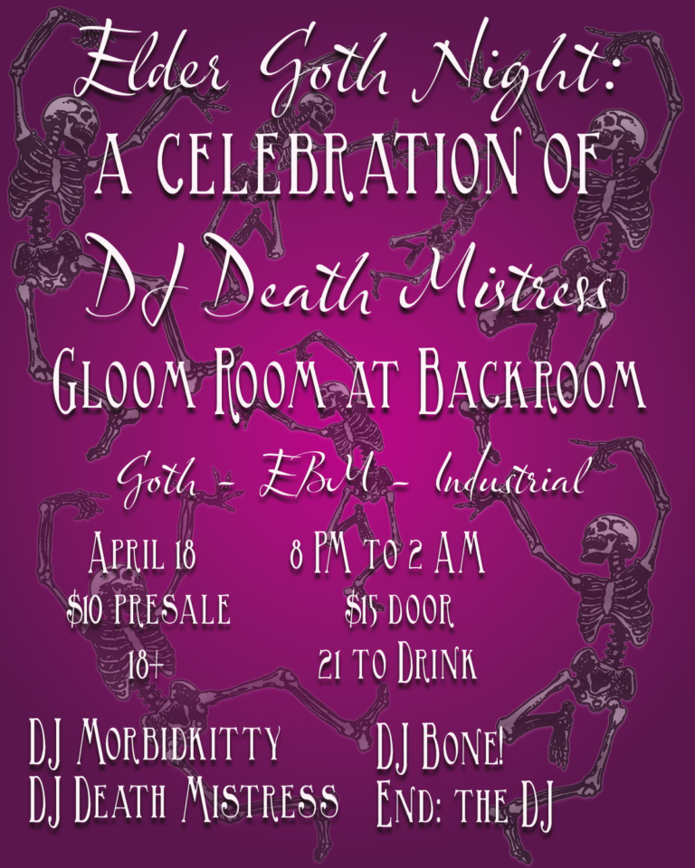 Gloom Room April 2026 flyer