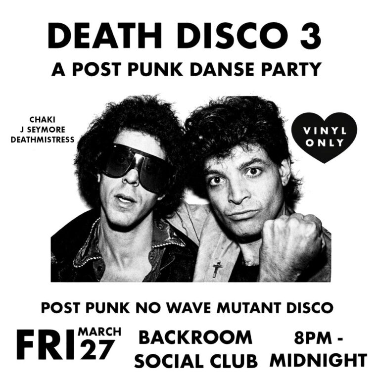 Death Disco 3 March flyer